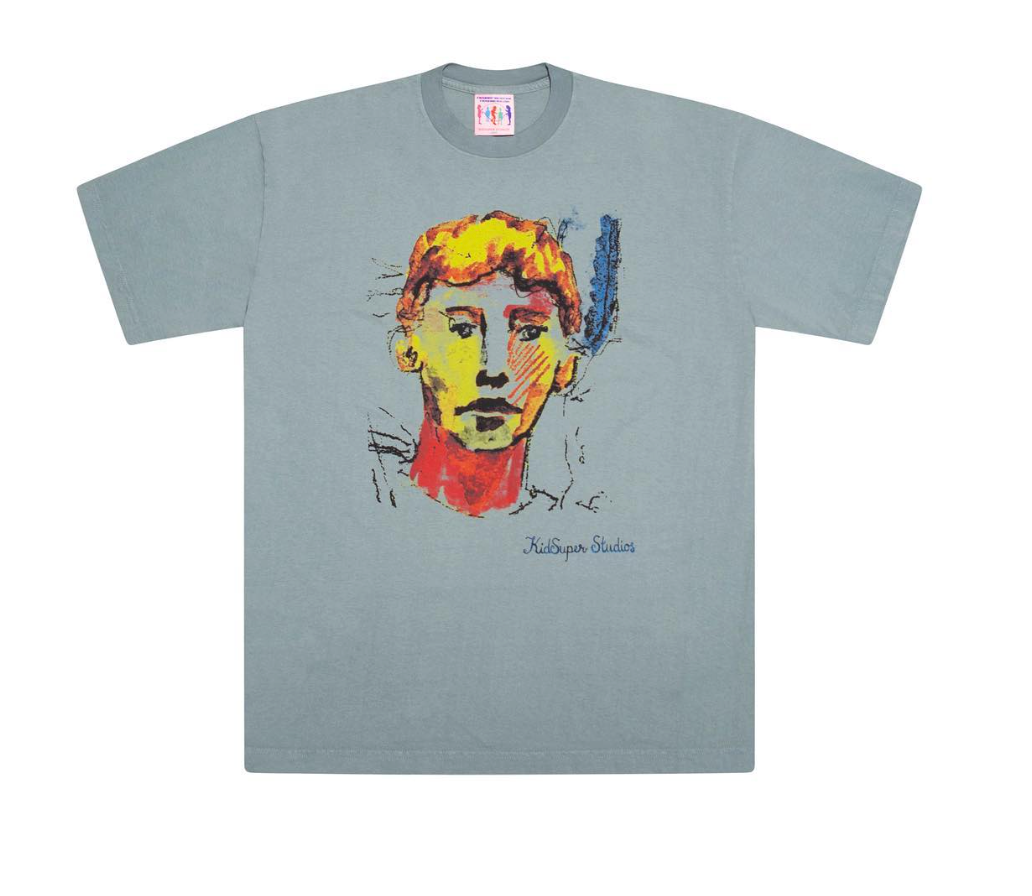 [Grey] FACE SKETCH TEE