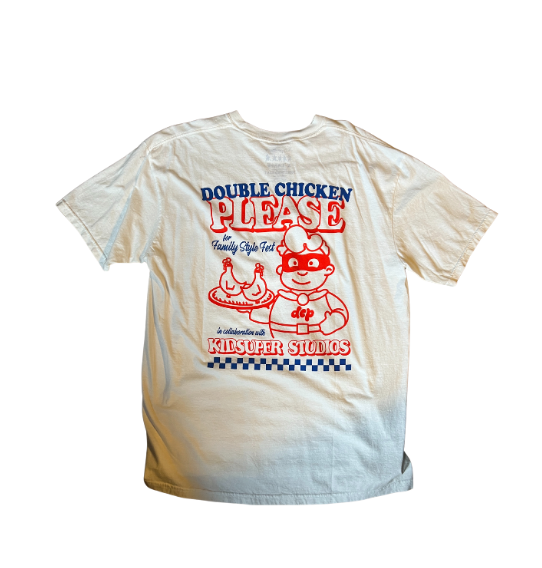 [White] KidSuper x Double Chicken Please Menu Design and Tee