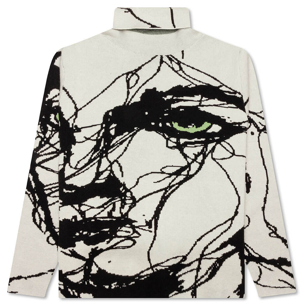 [WHITE] SCRIBBLE WOMEN SWEATER
