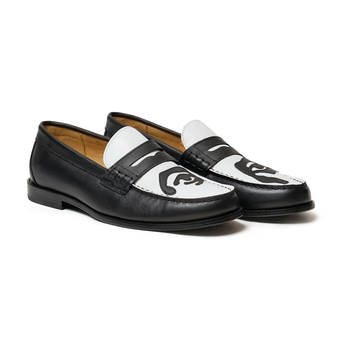 [Black-White] Patchwork Penny loafer