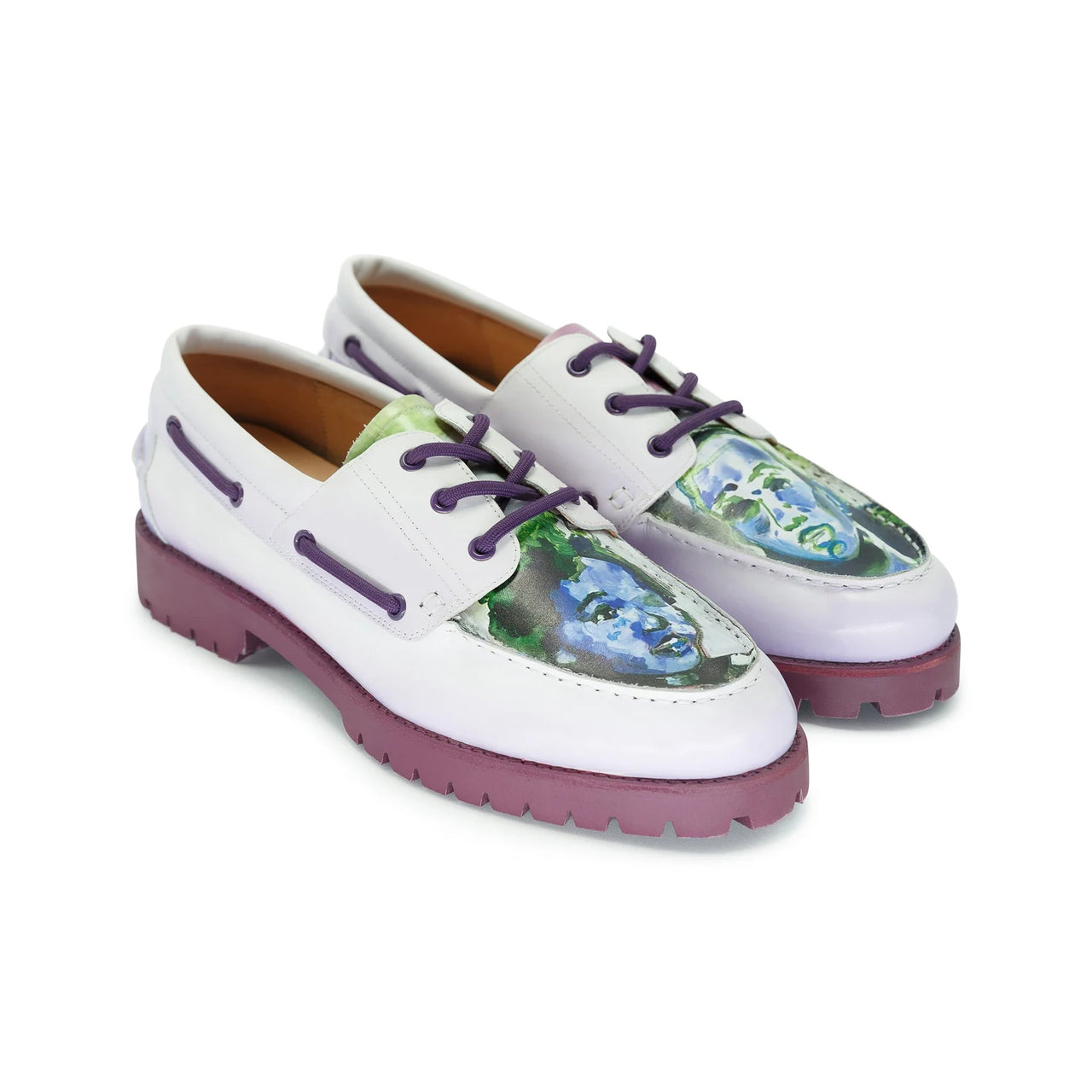 [Purple] Printed Lace Lug Loafer