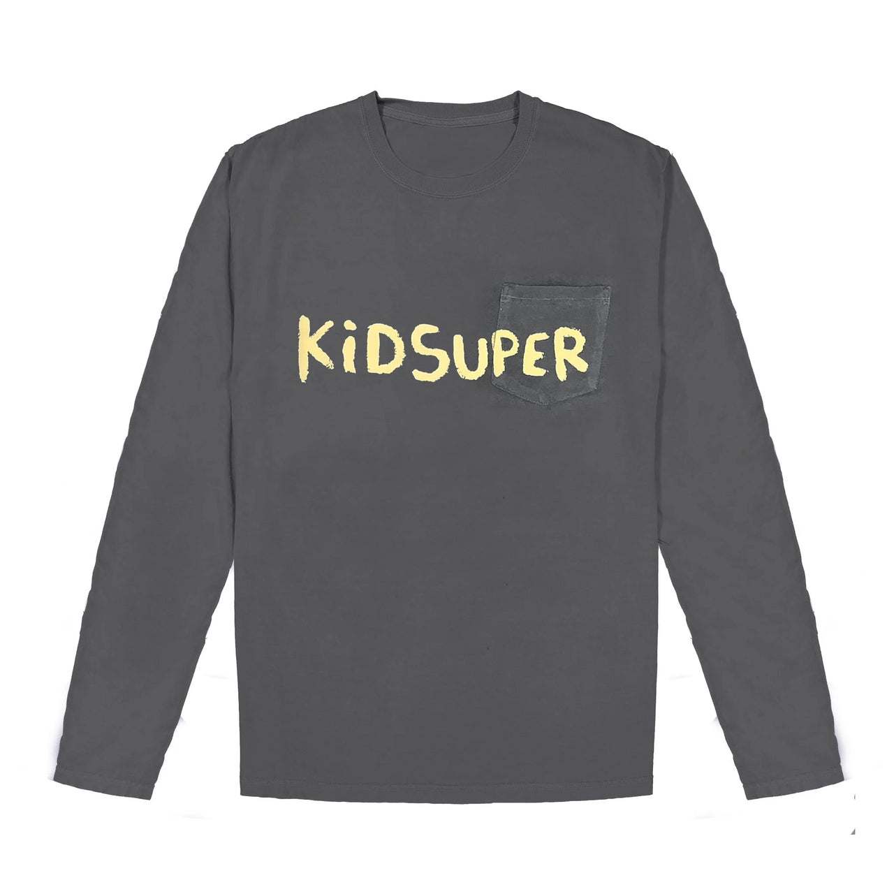 [Charcoal/Yellow] Long Sleeve Logo Tee