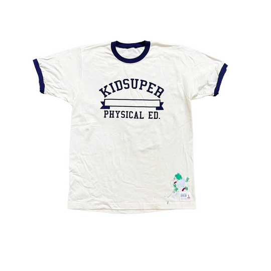 [WHITE-BLue] THRiFTCON x KidSuper Tee with Sharpie Marker