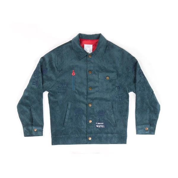 [BLUE] Embroidered Doodle Jacket