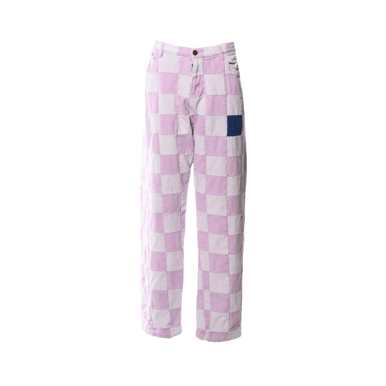 [Pink]  Checkered Jean Pant