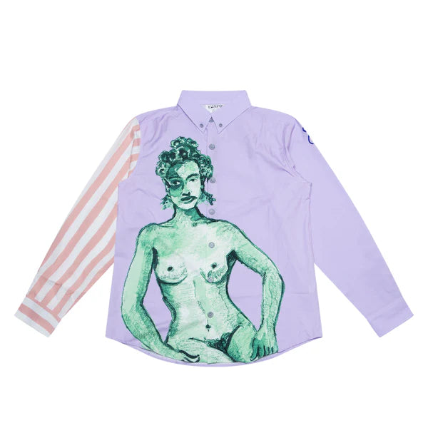 [Purple-LAVENDER] PAINTED LADY BUTTON DOWN