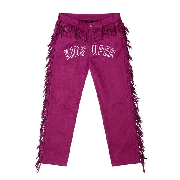 [PINK-DEEP] SUEDE FRINGE PANT