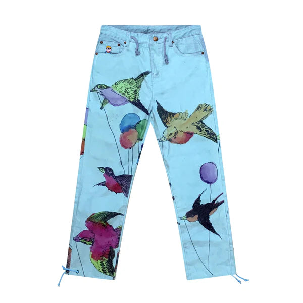 [BLUE/BRIGHT BLUE] BALLOONS AND BIRDS TO THE MOON PANT