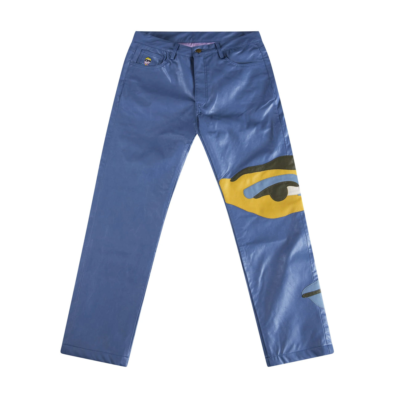 [BLUE] FACES LEATHER PANTS