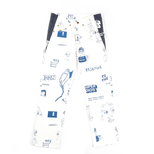 [White-Denim] Doodle Denim JEANS